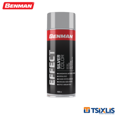 Spray Διακοσμητικό Ακρυλικό Βερνικόχρωμα BENMAN Ασημί 400ml - (28540)
