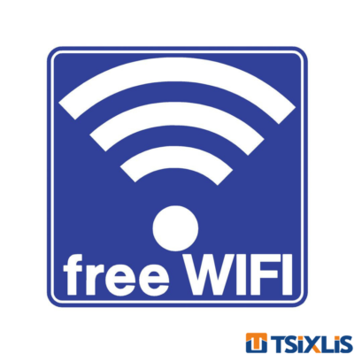 Πινακίδα Πλαστική "FREE WIFI" 95x95mm