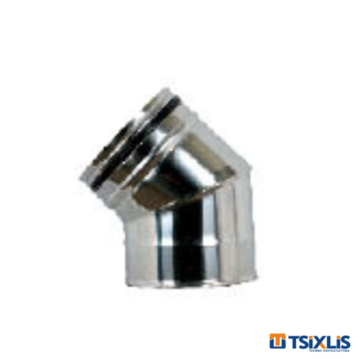 Γωνία Σόμπας INOX Φ80 - 45°