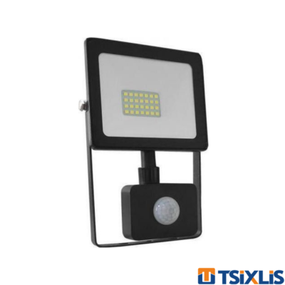 Προβολέας LED 20W / 3000Κ Με Μαύρο Περίβλημα & Αισθητήρα DIOLAMP - ( Q2030S )
