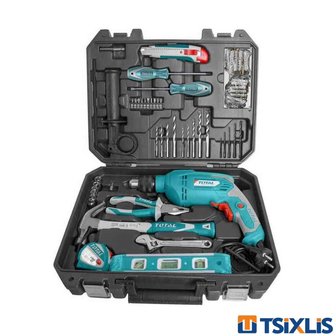 Σετ Δράπανο Κρουστικό TOTAL 650W & 101 Εργαλεία - (THKTHP1012)
