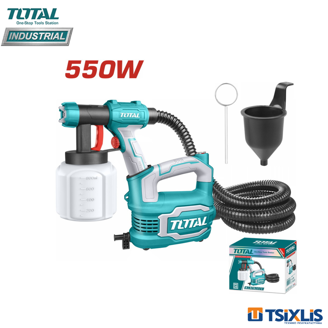 Πιστόλι Βαφής TOTAL 550W HVLP Με Δοχείο Πλαστικό - (TT5006)