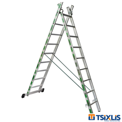 Σκάλα Αλουμινίου Επαγγελματική 2,50Μ x 4.30M & 2X9 Σκαλοπάτια Pankoskal - (00169)
