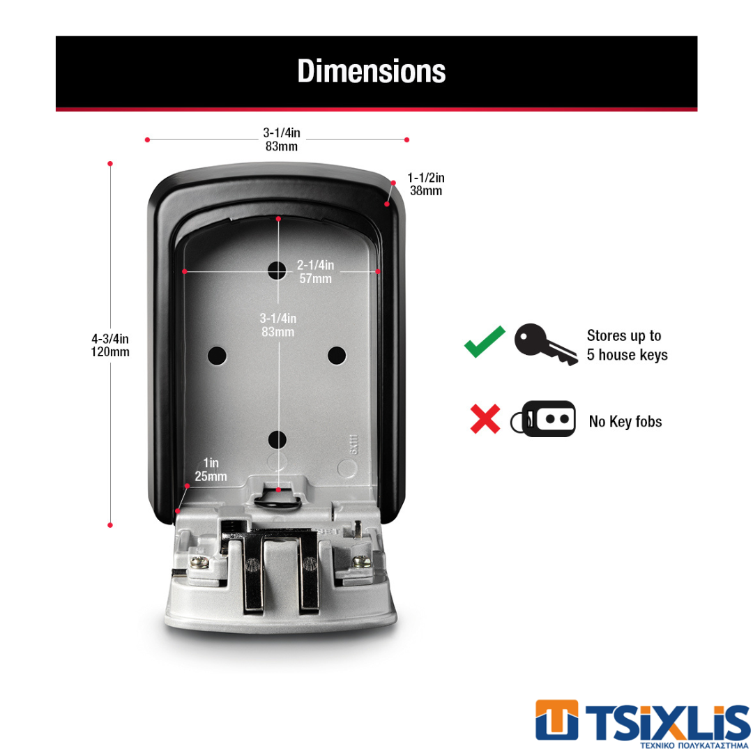 Κλειδοθήκη Τοίχου Ασφαλείας Master Lock 5403DCRM - (540300112)