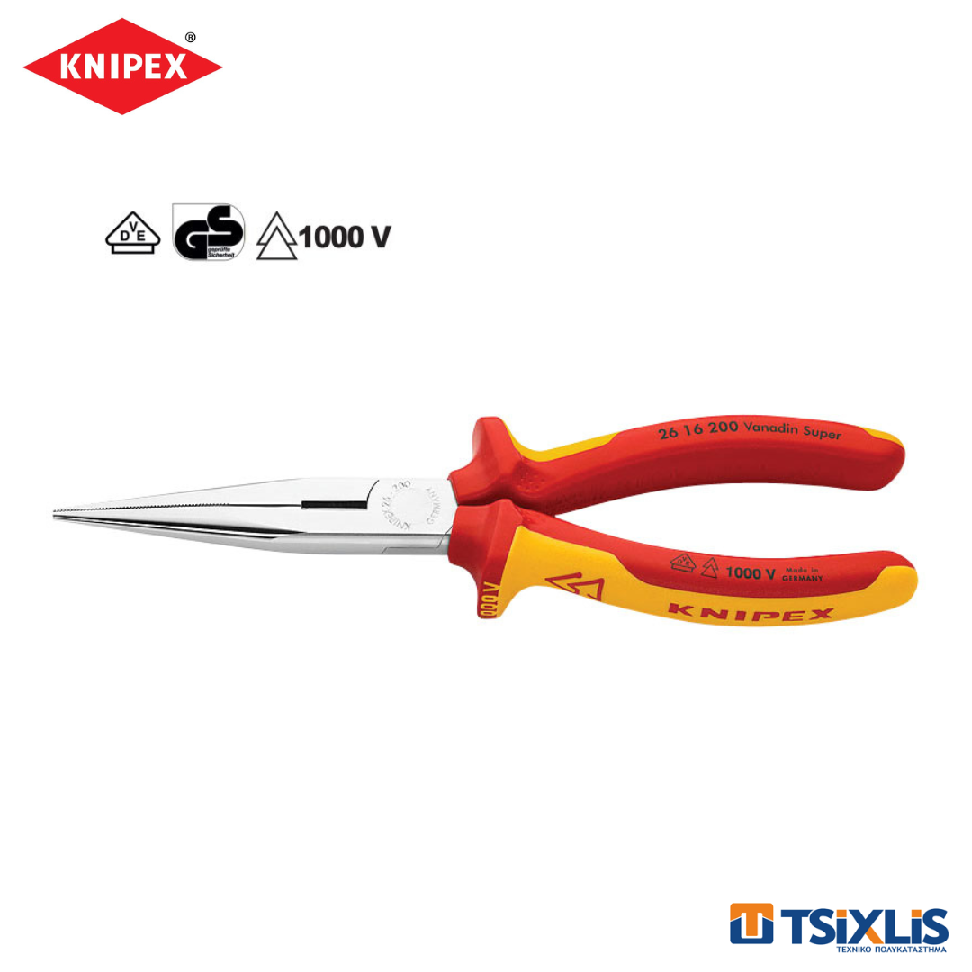 Μυτοτσίμπιδο Ηλεκτρολόγων KNIPEX Ίσιο 200mm 1000V - (9600082)