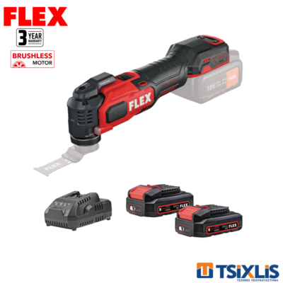 Σετ Πολυεργαλείο Multi - Cutter Μπαταρίας 18v FLEX MT18-EC.C & Μπαταρίες 2x2.5Αh & Φορτιστής 3.0Α - (D00564)