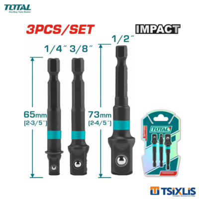 Σετ Αντάπτορες TOTAL 1/4" - 3/8" - 1/2" 3τεμ. - (TAC273651)