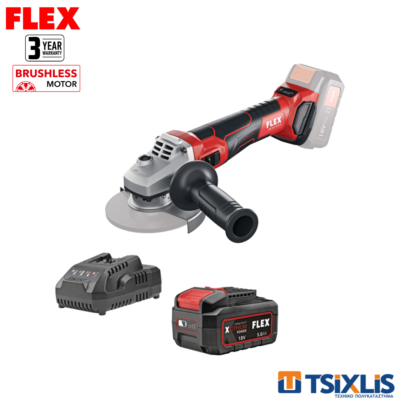 Σετ Ρυθμιζόμενος Γωνιακός Τροχός 18V FLEX 125mm LBE 125-EC.C & Μπαταρία 5.0Αh & Φορτιστής 3.0Α - (D00552)
