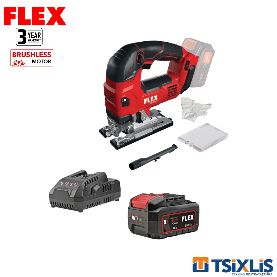 Σετ Σέγα Μπαταρίας 18V FLEX 120mm JSB18-EC.C & Μπαταρία 5.0Αh & Φορτιστής - (D00575)