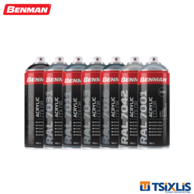 Spray Ακρυλικό Χρώμα BENMAN Μαύρο Γυαλιστερό 400ml - (28526)