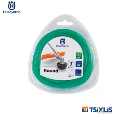 Μεσινέζα HUSQVARNA 2.0mm x 15mm Πράσινη Opti Round