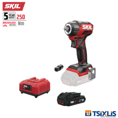 Σετ Μπουλονόκλειδο Μπαταρίας 20v SKIL 250Nm 3265CA & Μπαταρία 1x2.5Ah & Φορτιστής 2.4Α - (D00375)