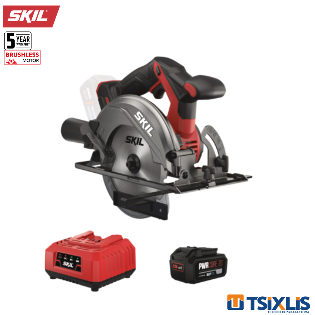 Σετ Δισκοπρίονο XP Μπαταρίας SKIL 20V/165mm 3550CA & Μπαταρία 1x4.0Ah & Ταχυφορτιστής 6.0Α - (D00482)