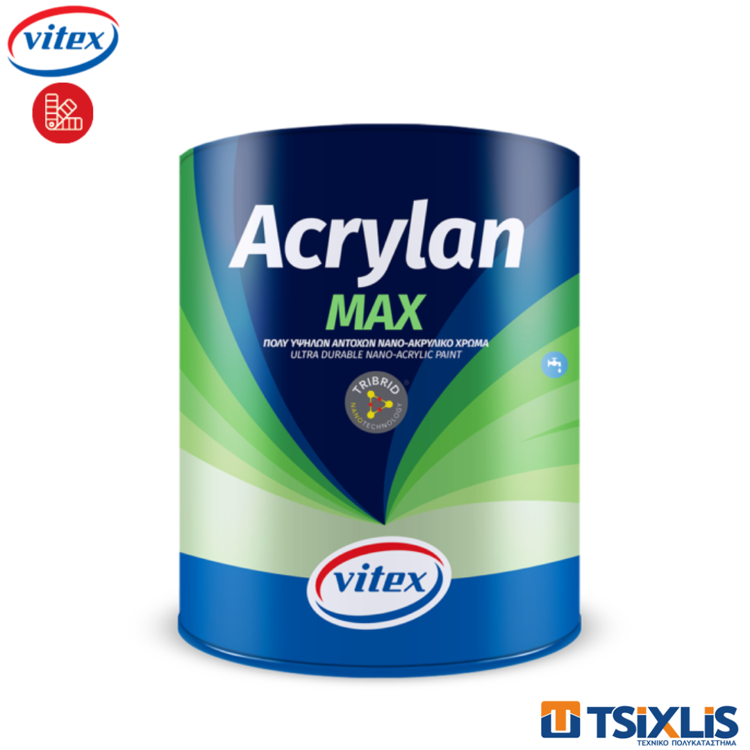 Ακρυλικό Χρώμα Νανοτεχνολογίας VITEX ACRYLAN MAX Λευκό 10L