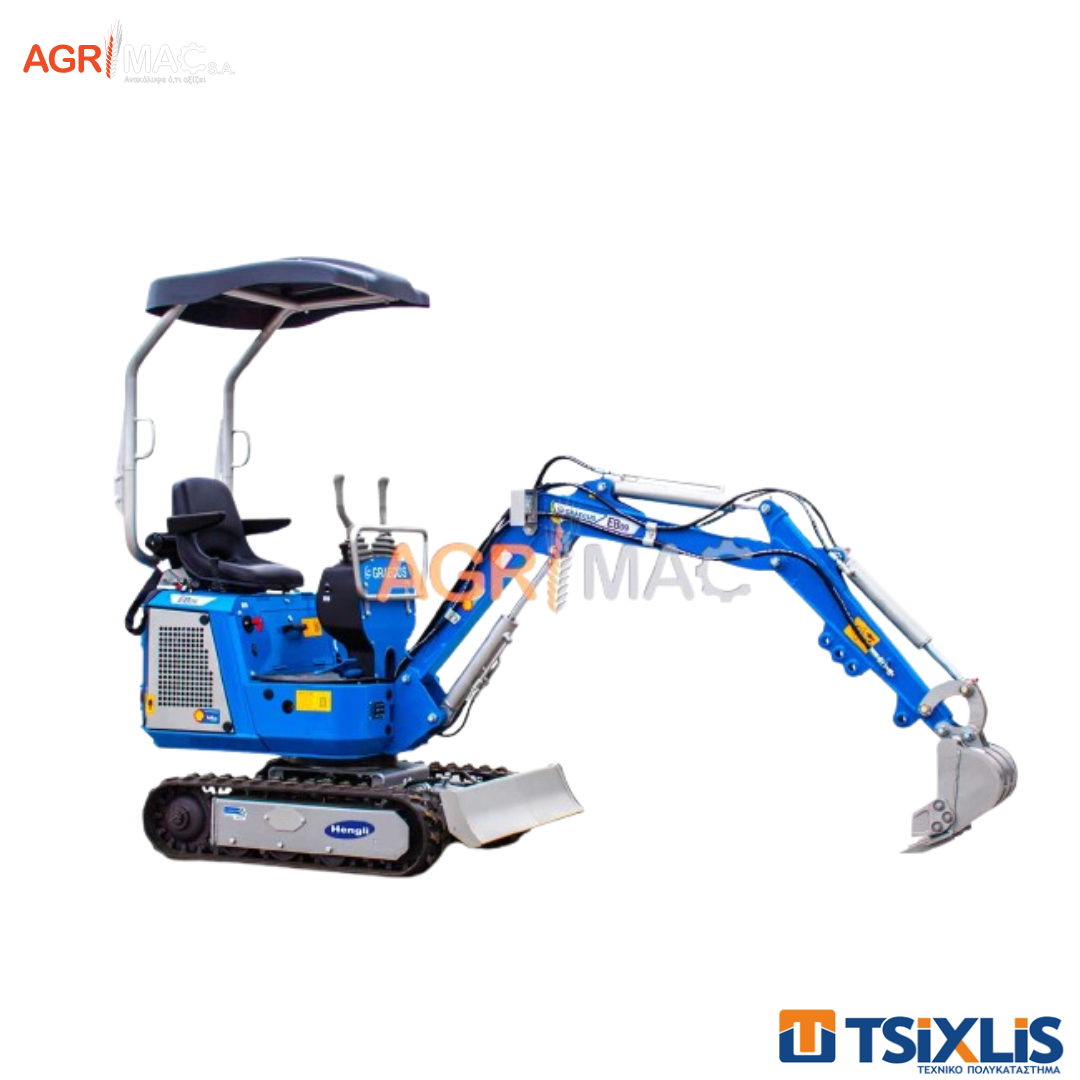Εκσκαφέας Ερπυστριοφόρος AGRIMAC 900KG GRAECUS EB09 & Κινητήρας DIESEL KOOP 10hp KD192