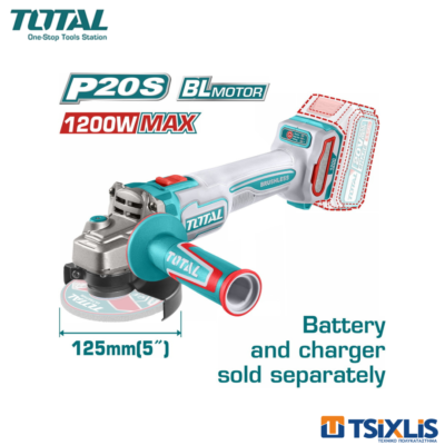 Γωνιακός Τροχός Μπαταρίας 20v TOTAL 115mm SOLO - (TAGLI221253E)