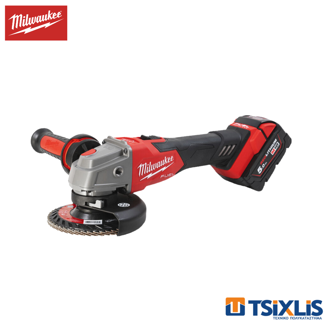 Γωνιακός Τροχός MILWAUKEE 18V/125mm & 2x5.0Ah & Ταχυφορτιστής FSAG125XB-502X