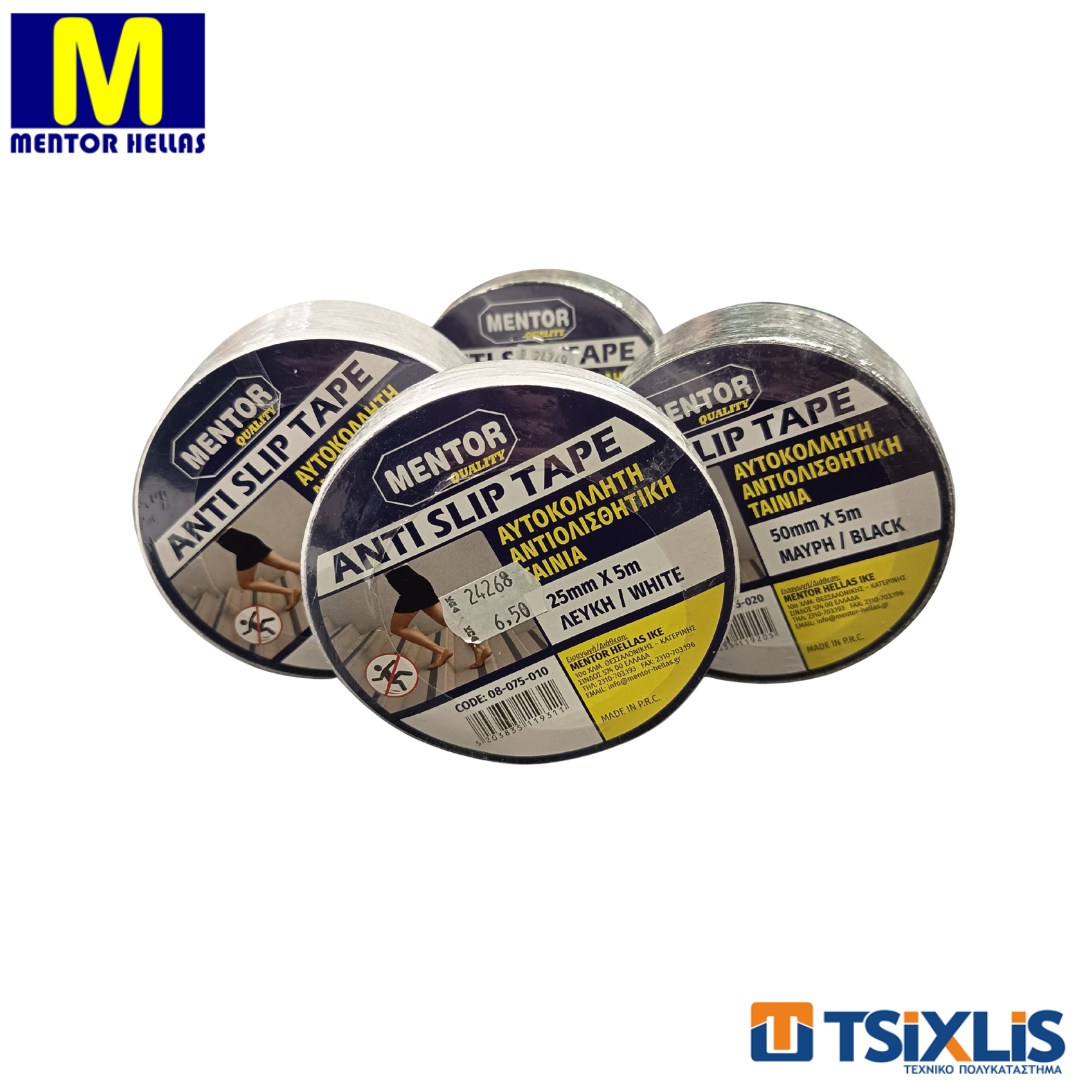 Ταινία Αντιολισθητική MENTOR ANTI SLIP TAPE 25mm x 5m Λευκή