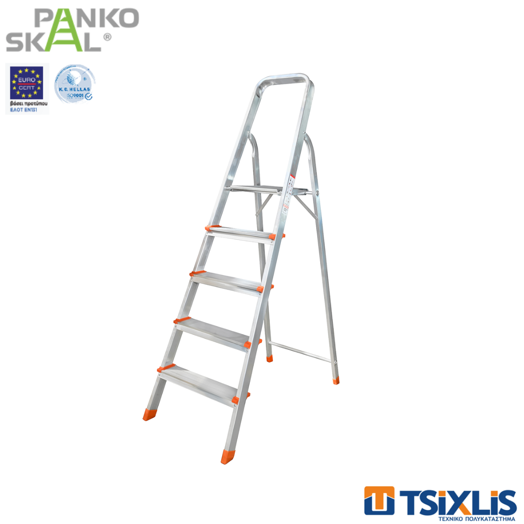 Σκάλα Αλουμινίου BASIC 4+1 Σκαλοπάτια Διπλή 1.58M PANKOSKAL - (00254)