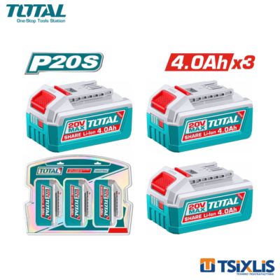 Σετ Μπαταρίες TOTAL 20V Li-ion 3x4Ah TFBLI2002 - (TOSLI251296E)