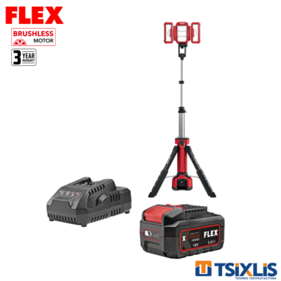 Σετ Προβολέας Μπαταρίας 18v FLEX 4.000Lm TL 4000/230 & Μπαταρία 1x5.0Ah & Φορτιστής - (D00591)